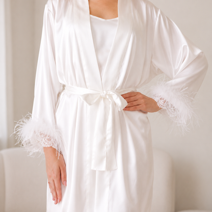 Feathers Short Robe