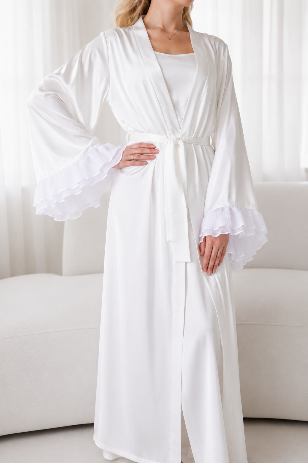Ruffles Long Robe