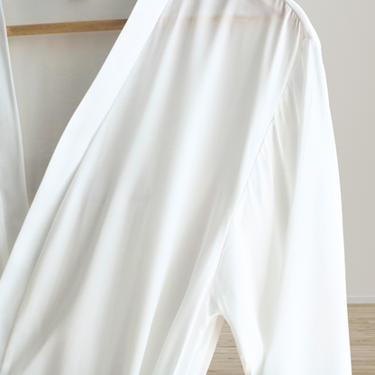 Short White Satin Robe