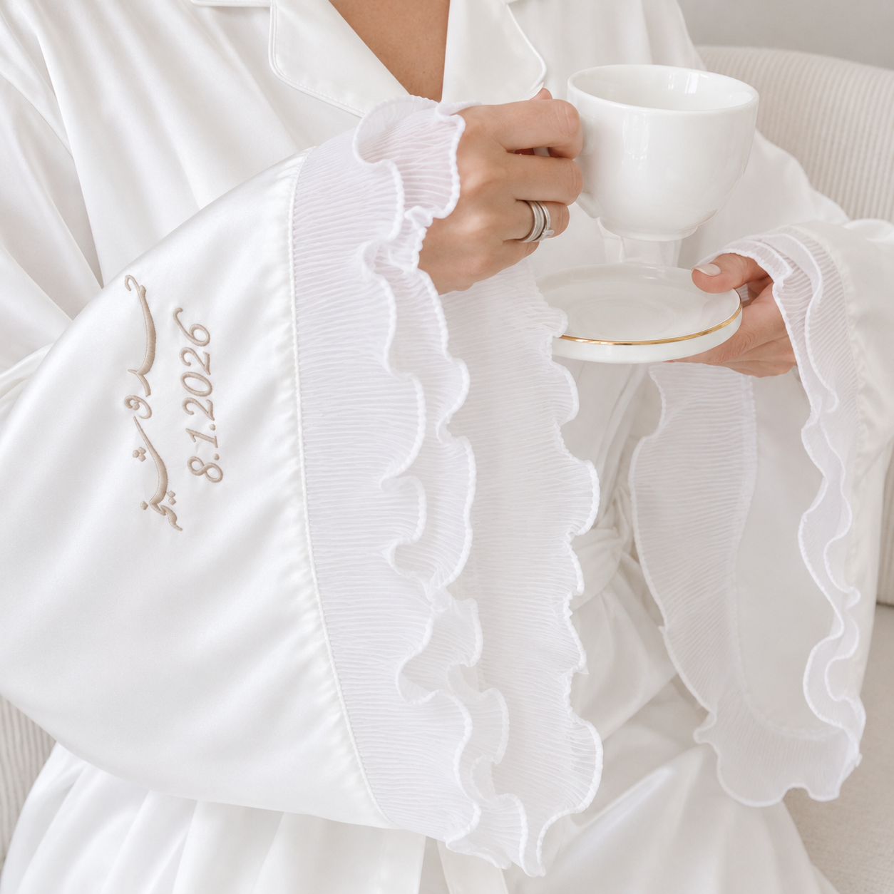 Ruffles Long Robe