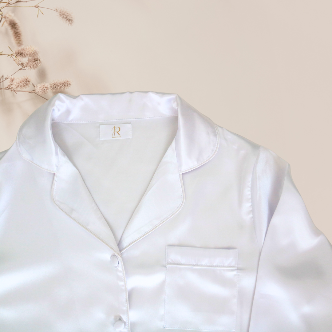 Long  Sleeve White Pajamas