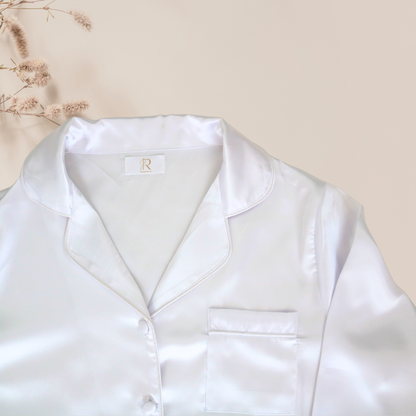 Long  Sleeve White Pajamas